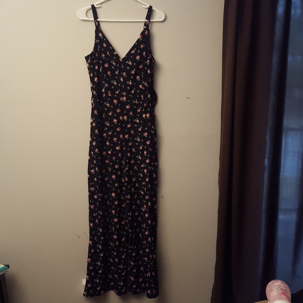 Floral wide leg jump suit
